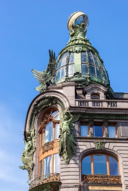 Closeup Zinger üzerinde tarihi cente Nevsky Prospect House