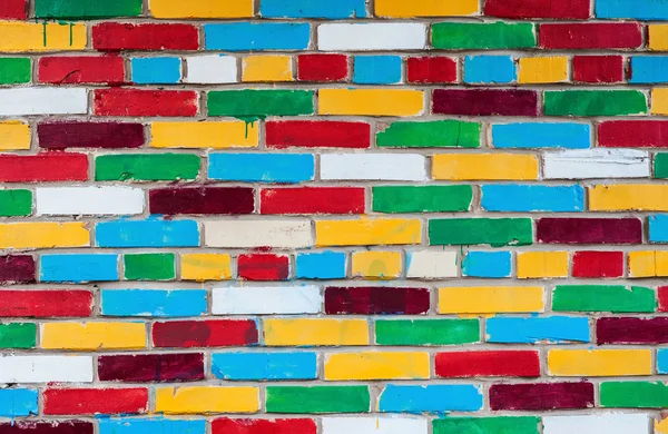 Colorato muro di mattoni urbani come sfondo creativo — Foto Stock