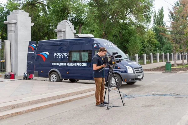 Mobilfernsehsender ein staatseigener russischer Fernsehsender — Stockfoto