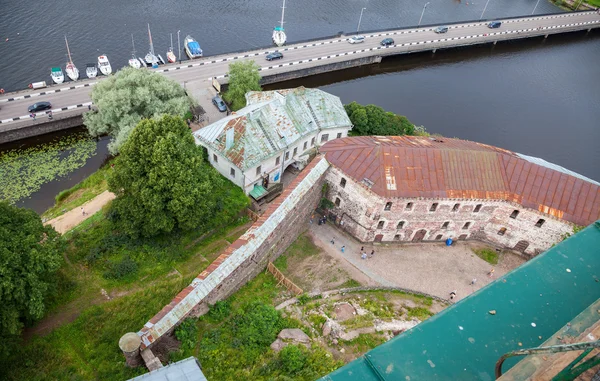 Top view on the Old City from the observation deck of the Vyborg — Stock Photo, Image