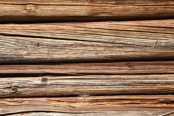 Wooden logs wall of old rural house as background — Stock Photo, Image