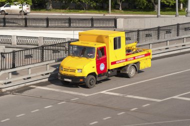 Rusya, Moskova - 11 Mayıs 2016: Araba acil Mosvodokanal (su