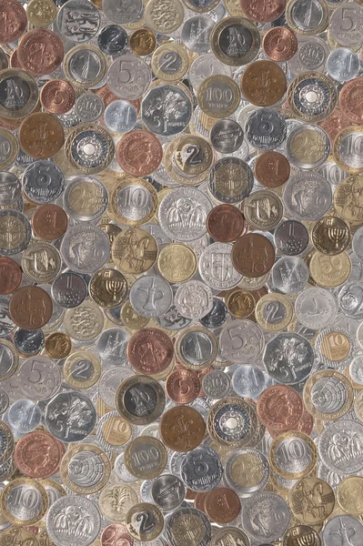 Münzen aus aller Welt. — Stockfoto