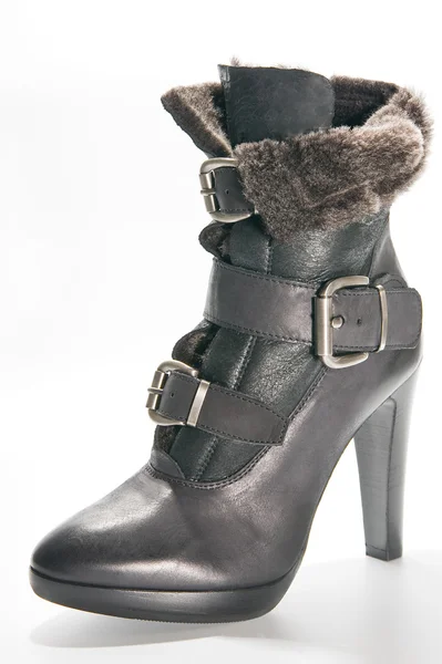 Women's winter boots with high heels — Stock Photo, Image