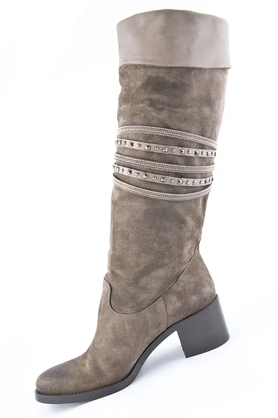 Mulheres botas de camurça marrom — Fotografia de Stock