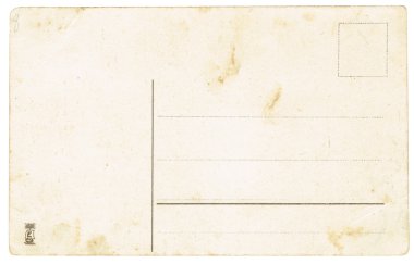 Yirminci yüzyılın başlarında kartpostal ters tarafında. Vi
