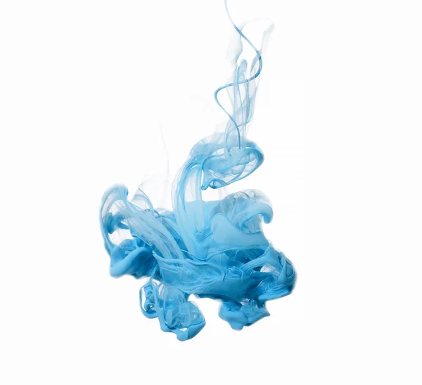 Abstrato de tinta acrílica azul em água — Fotografia de Stock