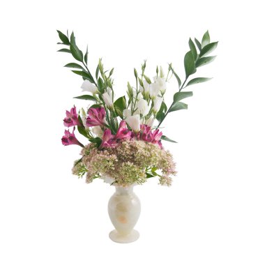 Onyx yapılan bir Vazoda Çiçekler buket