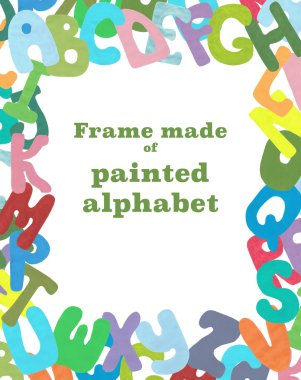 Boyalı harfleri çerçeve yaptı