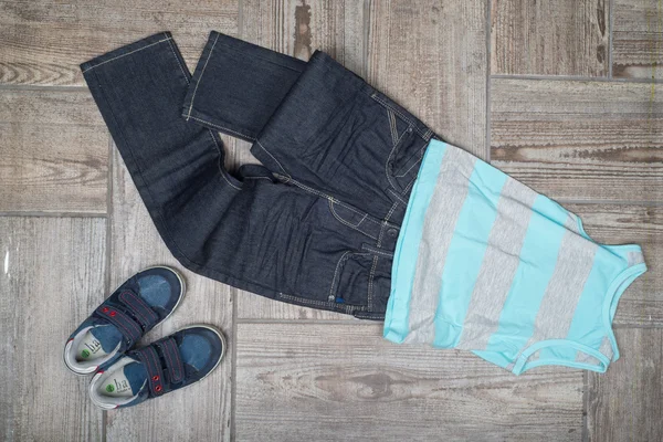 Flat lay picture of boys casual outfit. — Stock Photo, Image