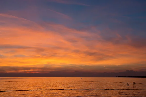 View of beautiful sunset above the Adriatic sea — Stock Photo, Image