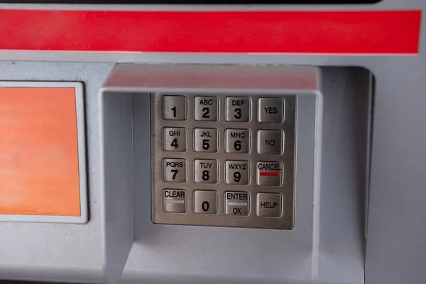 Pin keypad on an atm or gas station — Stock Photo, Image