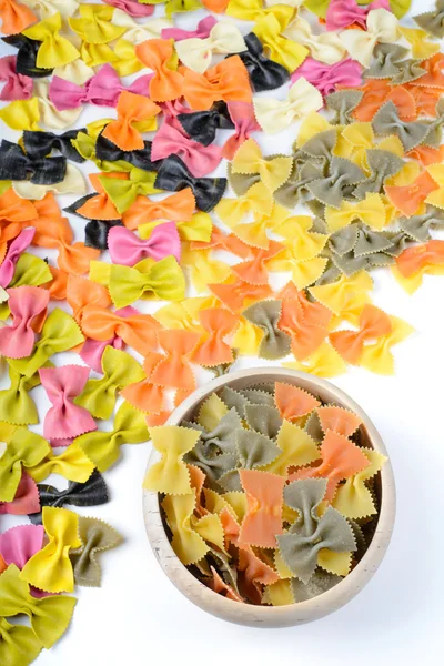 Two different farfalle pasta — Stock Photo, Image