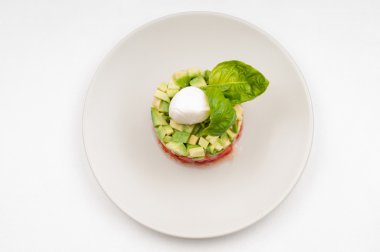 Tabak salata için Üstten Görünüm