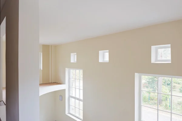 Unfinished construction interior of living room — Stock Photo, Image