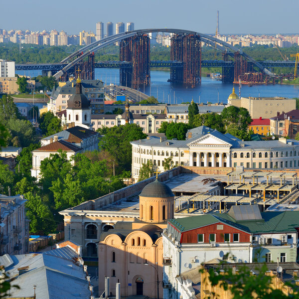 Beautiful view of the old district of Podil