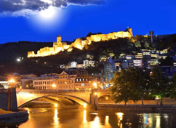 Capital of Georgia - Tbilisi at night — Stock Photo, Image