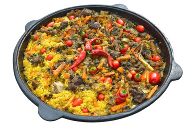 Pilav et, baharat, sarımsak ve kırmızı biber ile
