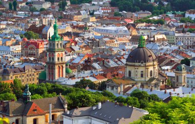 Lviv şehir akşam