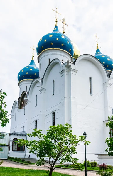 Καθεδρικός Ναός της Κοίμησης της Θεοτόκου. Αγία Τριάδα-Άγιος οπτική γωνία σας Sergiev.. Περιφέρεια Μόσχας — Φωτογραφία Αρχείου