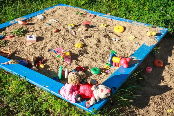 Sandbox with toys — Stock Photo, Image