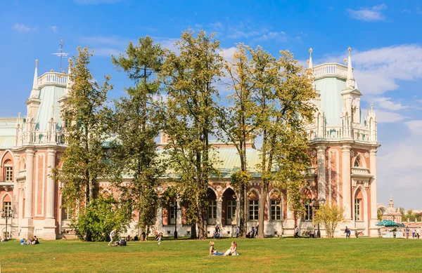 Çimenlerin üzerinde bekletin. Müze-rezerv "Tsaritsyno". Moskova — Stok fotoğraf