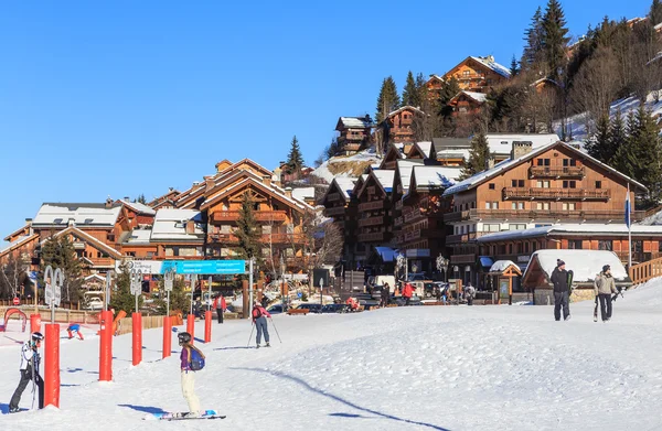 Meribel Skigebiet, Meribel Dorfzentrum (1450 m). Frankreich — Stockfoto