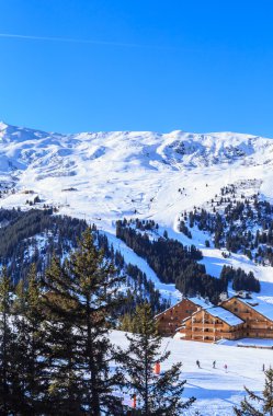 Chalet Meribel vadi yamaçlarında. Ski Resort Meribel 