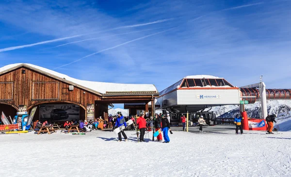 Top Verdons  lift station. Ski Resort Courchevel — Stock Photo, Image
