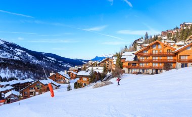 Chalet Meribel vadi yamaçlarında. Ski Resort Meribel