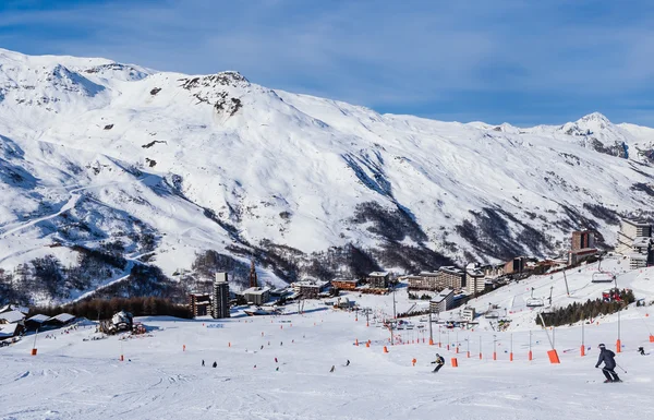 Valley view of Val Thorens. Village of Les Menuires. France — Stock Photo, Image