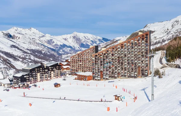 Ski resort Val Thorens. Landsbyen Les Menuires. Frankrike – stockfoto