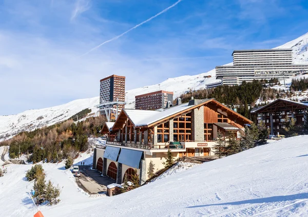 Ski resort Val Thorens. Landsbyen Les Menuires. Frankrike – stockfoto