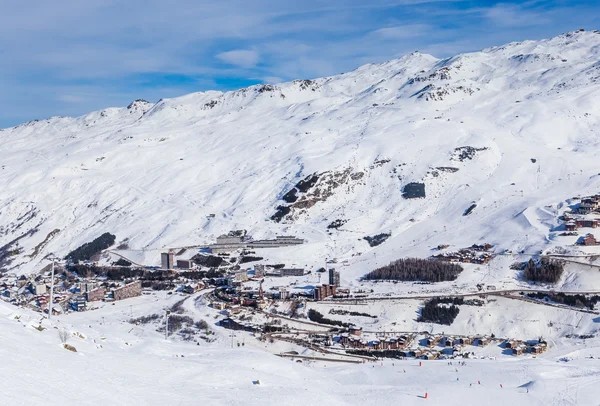 Skigebied Val Thorens. Dorp van Les Menuires. Frankrijk — Stockfoto