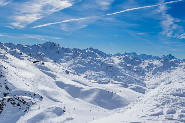 Θέα στην κοιλάδα του Val Thorens. Γαλλία — Φωτογραφία Αρχείου