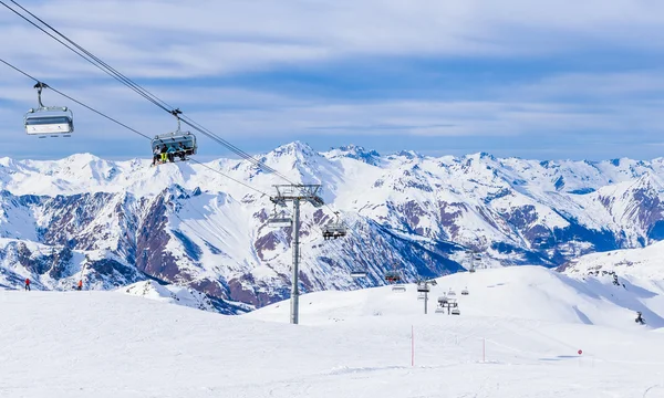 Valleizicht van Val Thorens. Frankrijk — Stockfoto