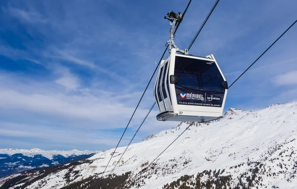 Cabins cableway ski resort of Meribel, France — Stock Photo, Image