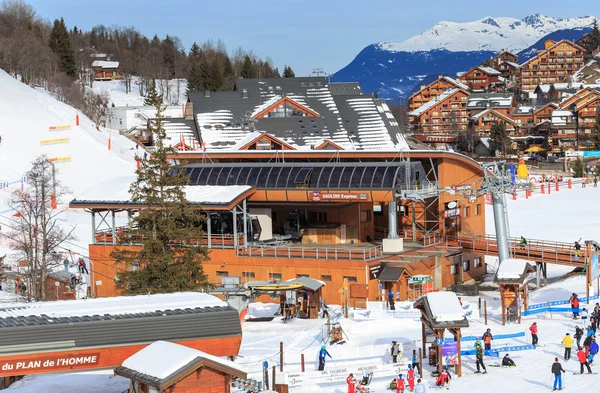 Meribel skigebied, Meribel dorpskern (1450 m) — Stockfoto
