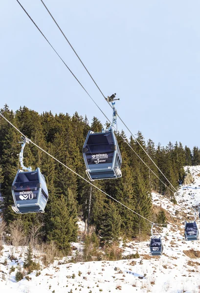 Ski lift.  Ski resort Meribel. France — Stock Photo, Image