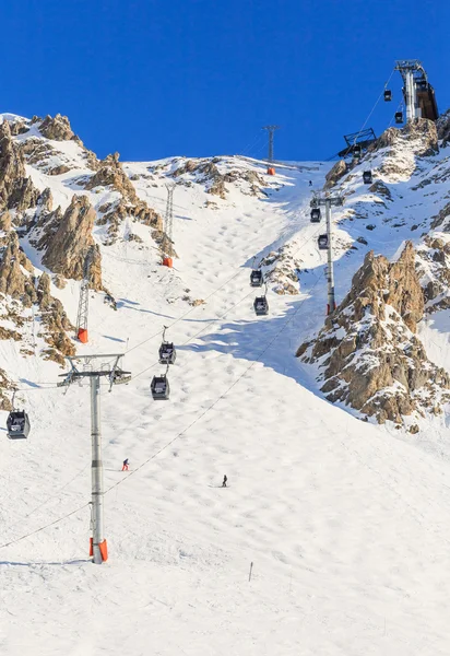 Auf den Pisten des Skigebiets Meribel. Frankreich — Stockfoto