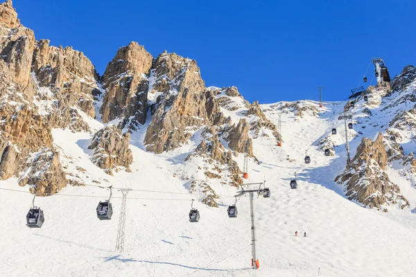 Na stokach ośrodka narciarskiego Meribel. Francja — Zdjęcie stockowe