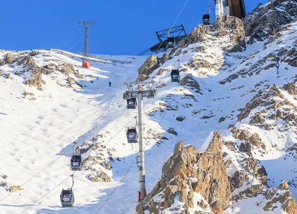 On the slopes of the ski resort of Meribel. France — Stock Photo, Image