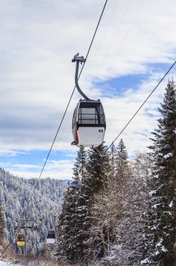  Kayak Merkezi Laax kabin teleferik. İsviçre