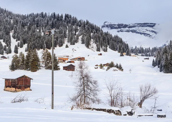 Ośrodek narciarski Laax. Szwajcaria — Zdjęcie stockowe