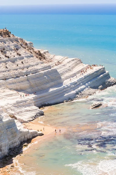 Vit klippan kallas "Scala dei Turchi" i nära Agrigento på Sicilien — Stockfoto