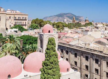 Palermo panoramik manzaralı. Sicilya, İtalya.