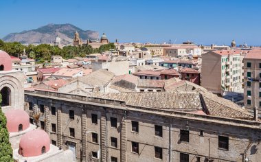 Palermo panoramik manzaralı. Sicilya, İtalya.