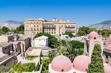 Palermo panoramik manzaralı. Sicilya, İtalya.