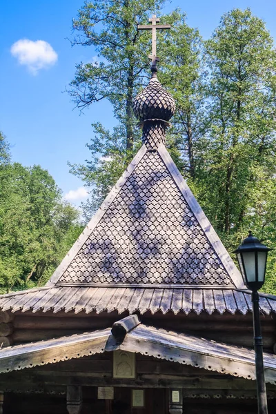 Dámské Dřevěné Lázně Svatého Pramene Mnicha Davida Vesnici Talezh Moskevský — Stock fotografie