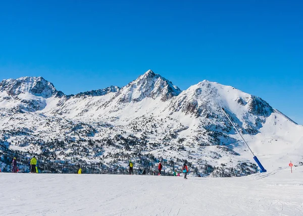 Estância Esqui Grandvallira Vistas Das Montanhas Dos Pirenéus Descanse Com — Fotografia de Stock